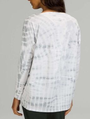 Lululemon Back In Action Shirt Long Sleeve Cotton White Starlight Plus Sz 16